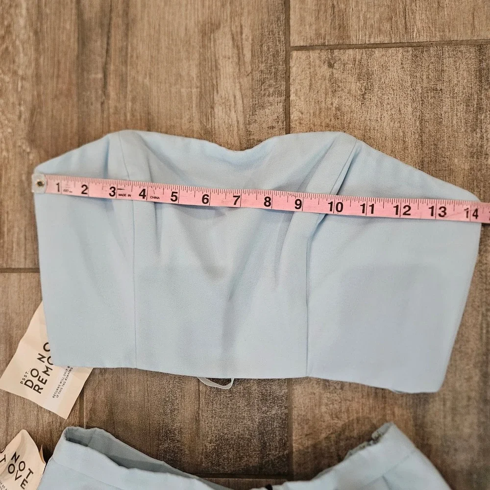 Fame and Partners The Maristel Two Piece Strapless Maxi Gown Set Size 4 NEW Blue - Picture 4 of 15